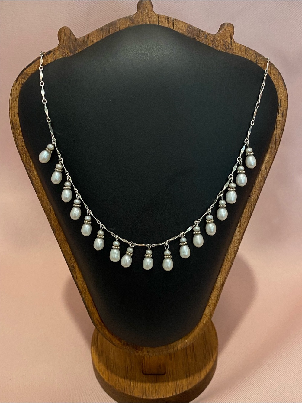 Vintage Sterling & Pearl Necklace
